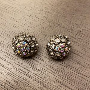 Rhinestone cluster earrings
